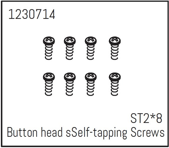 Absima Button head Self-tapping screws ST2*8 (8) - Khamba 1 Absima Button head Self-tapping screws ST2*8 (8) - Khamba