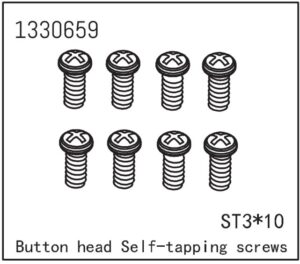 Absima Button Head self-tapping Screws ST3*10 (8)