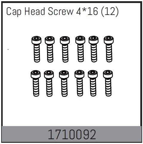 Absima Cap Head Screw 4*16 (12) 1 Absima Cap Head Screw 4*16 (12)