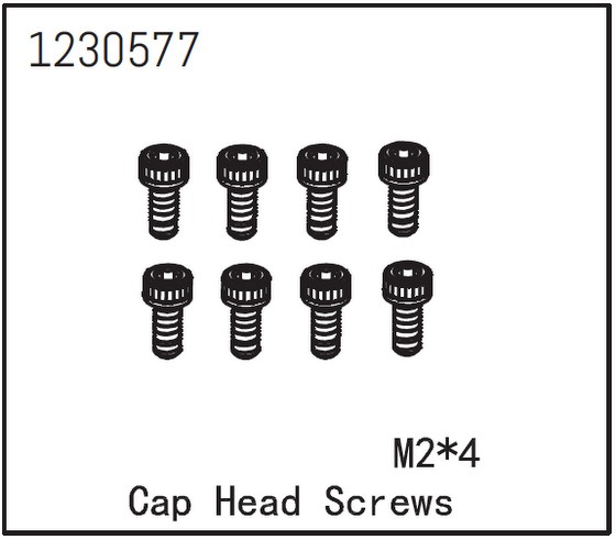 Absima Cap Head Screw M2*4 (8) 1 Absima Cap Head Screw M2*4 (8)