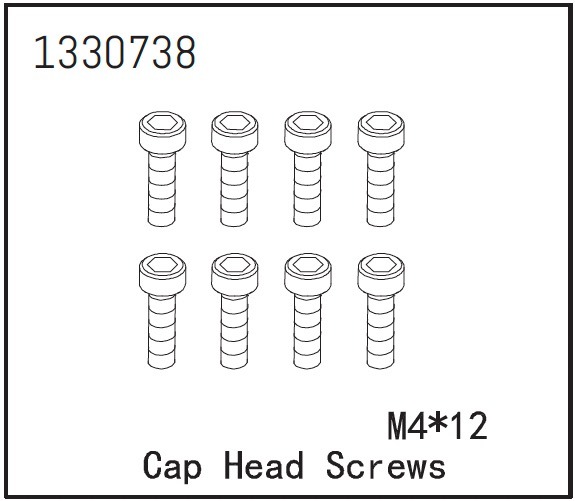 Absima Cap Head Screws M4*12 (8) - BronX 1 Absima Cap Head Screws M4*12 (8) - BronX