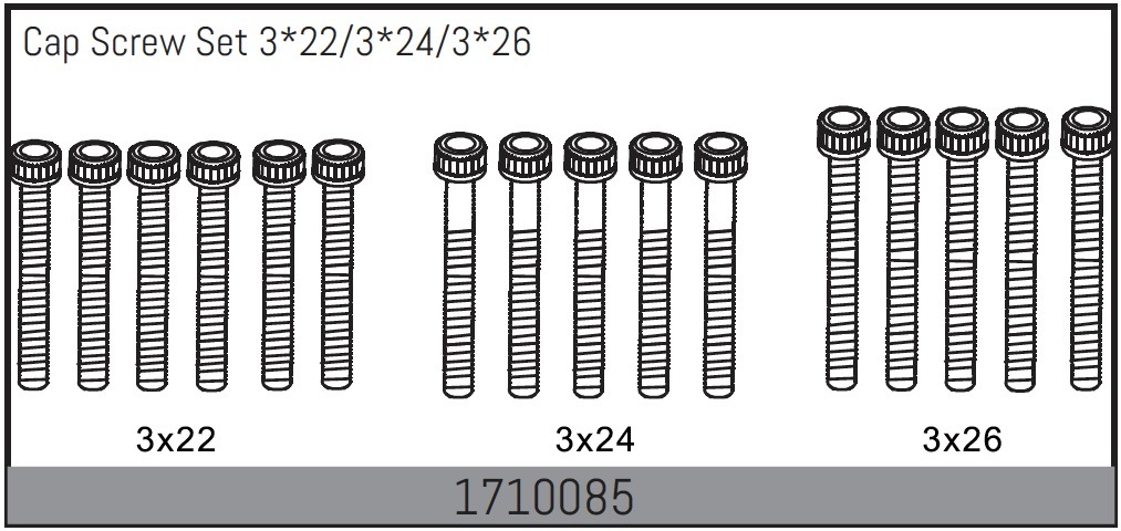 Absima Cap Screw Set 3*22/3*24/3*26 1 Absima Cap Screw Set 3*22/3*24/3*26