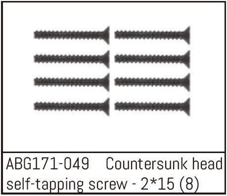 Absima Countersunk Screw M2*15 (8) 1 Absima Countersunk Screw M2*15 (8)