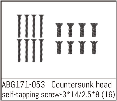 Absima Senkkopfschraube M3x14 (8) / M2,5x8 (8) 1 Absima Countersunk Screw M3*14 (8) / M2.5*8 (8)