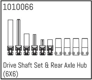 Absima Drive Shaft Set & Rear Axle Hub (6X6)