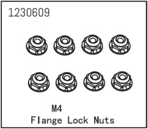 Absima Flange Lock Nut M4 (8) #1230609