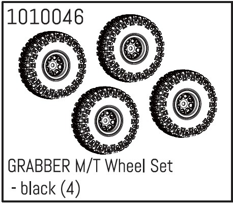 Absima GRABBER M/T Wheel Set - black (4) 1 Absima GRABBER M/T Wheel Set - black (4)