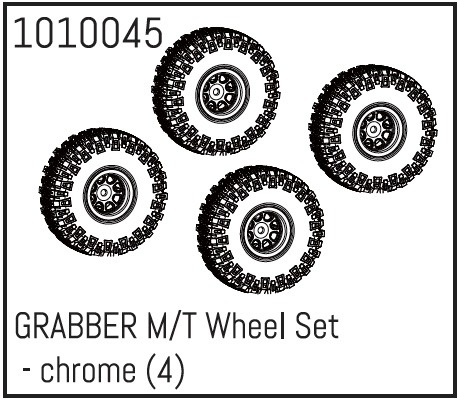 Absima GRABBER M/T Wheel Set - chrome (4) 1 Absima GRABBER M/T Wheel Set - chrome (4)