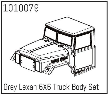 Absima Grau Lexan 6X6 Truck-Karosserie-Set 1 Absima Grey Lexan 6X6 Truck Body Set
