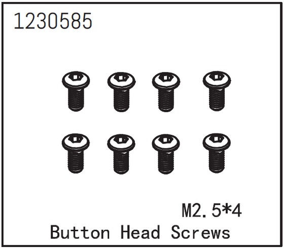 Absima Head Screw M2.5*6 (8).. 1 Absima Head Screw M2.5*6 (8)..