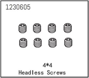 Absima Headless Screw M4x4mm (8) #1230605