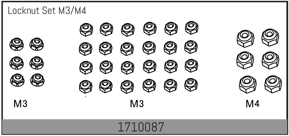 Absima Stoppmuttern-Set M3/M4 1 Absima Locknut Set M3/M4