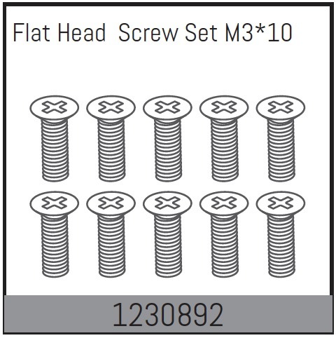 Absima Senkkopfschrauben-Set M3*10 (10) 1 Absima M3*10 Flat Head Screw Set (10)