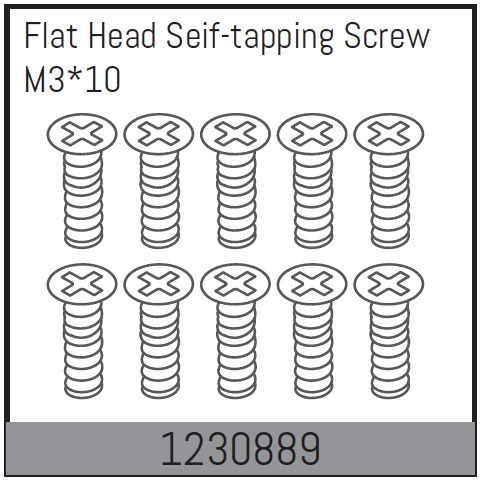 Absima M3×10 Senkkopf-Blechschrauben-Set (10) 1 Absima M3*10 Flat Head Self-tapping Screw Set (10)