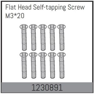 Absima M3*20 Flat Head Self-tapping Screw Set (10)