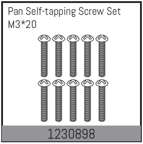 Absima M3*20 Pan self-tapping Screw Set (10) 1 Absima M3*20 Pan self-tapping Screw Set (10)