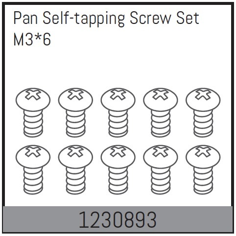 Absima M3*6 Pan self-tapping Screw Set (10) 1 Absima M3*6 Pan self-tapping Screw Set (10)