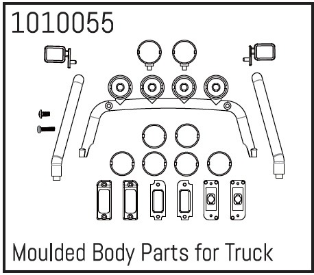 Absima Karosserie-Anbauteile für Power Wagon 1 Absima Moulded Body Parts for Power Wagon