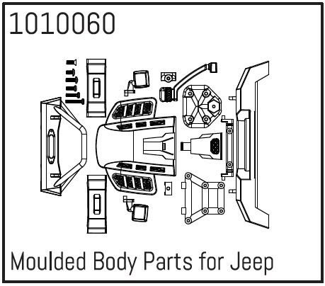 Absima Karosserieteile (Spritzguss) für Wrangler 1 Absima Moulded Body Parts for Wrangler