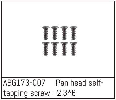 Absima Pan Head Screw M2.3*6 (8) 1 Absima Pan Head Screw M2.3*6 (8)