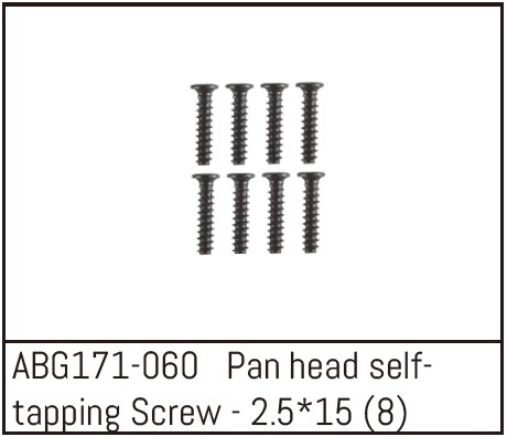 Absima Linsenkopfschraube M2,5x15 (8) 1 Absima Pan Head Screw M2.5*15 (8)