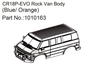 Absima Rock Van Body (blue/orange) - EVO 1:18