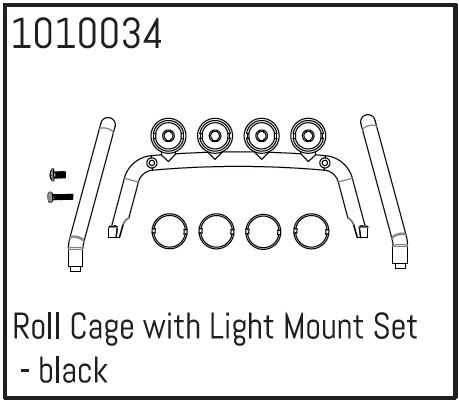 Absima Überrollkäfig mit Licht-Halterungsset – schwarz 1 Absima Roll Cage with Light Mount Set - black