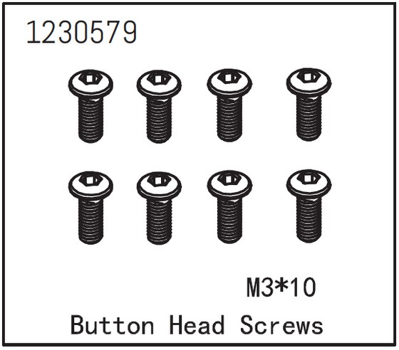 Absima Screw BH M3x10mm (8) #1230579 1 Absima Screw BH M3x10mm (8) #1230579