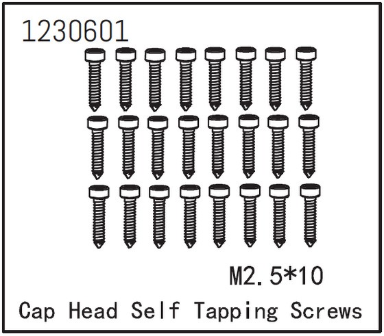 Absima Self-tapping Cap Screw M2.5*12 (24) 1 Absima Self-tapping Cap Screw M2.5*12 (24)