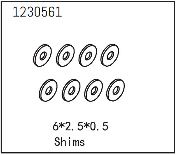 Absima Shims 6*2.5*0.5 (8) 1 Absima Shims 6*2.5*0.5 (8)