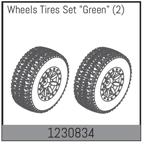 Absima Wheel Set 110x45mm - Green (2) 1 Absima Wheel Set 110x45mm - Green (2)