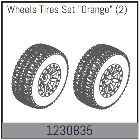 Absima Wheel Set 110x45mm - Orange (2) 1 Absima Wheel Set 110x45mm - Orange (2)