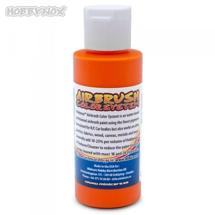 Aerograafi värv Neon Flame Orange 60ml #HN25010 Hobbynox 1 Airbrush Color Neon Flame Orange 60ml #HN25010 Hobbynox