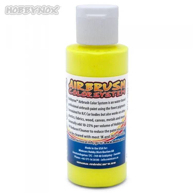 Aerograafi värv Neon Yellow 60ml #HN25000 Hobbynox 1 Airbrush Color Neon Yellow 60ml #HN25000 Hobbynox