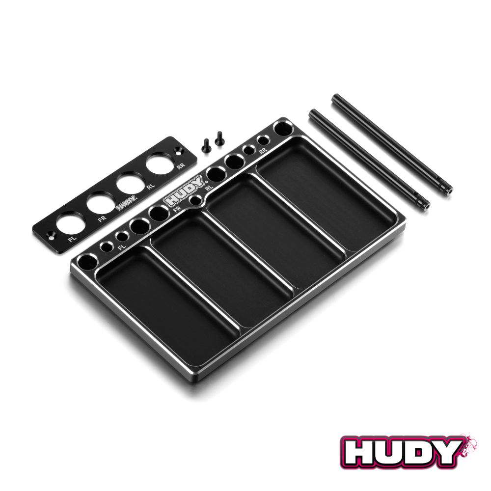 Alu-Werkzeugschale für 1/10 Off-Road Diffs & Dämpfer (109801) Hudy 1 Alu Tray For 1/10 Off-Road Diff & Shocks (109801) Hudy