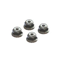 Arrma RC 7Mm Flanged Nyloc Locknut, Silver (4) ARAC9699