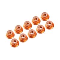 Nuts M3 Nylon Flanged (10) (UR1503) Ultimate Racing Orange