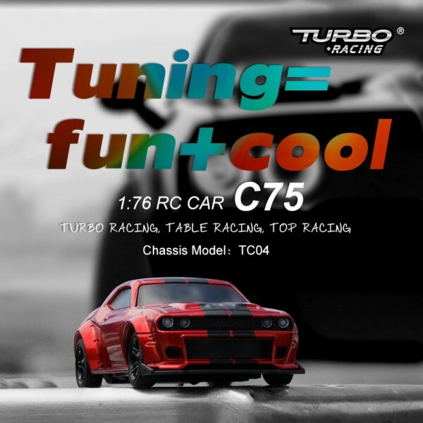 Turbo Racing 1/76 C75 RC Onroad Car RTR (1) Red