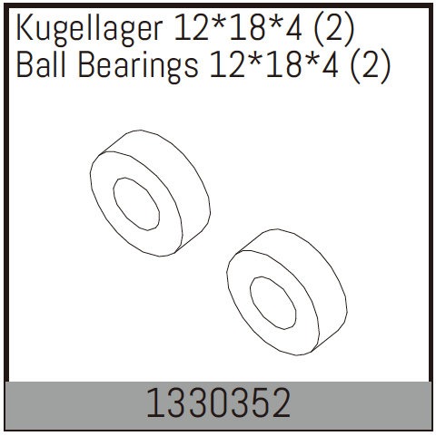 Ball Bearing 12x18x4mm (2) (1330352) Absima 1 Ball Bearing 12x18x4mm (2) (1330352) Absima