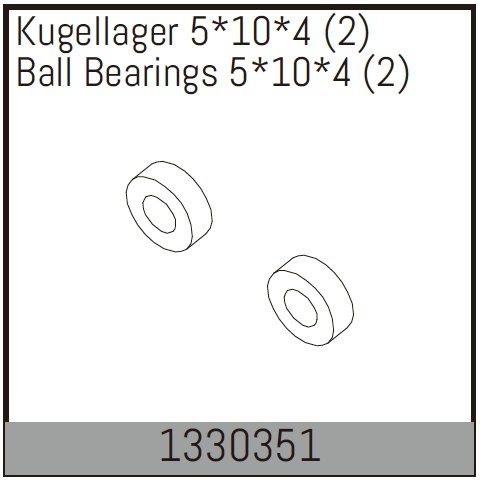 Ball Bearing 5x10x4mm (2) (1330351) Absima 1 Ball Bearing 5x10x4mm (2) (1330351) Absima