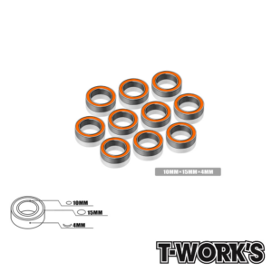 Ball Bearings 10x15x4mm 2xRS (10 tk) - T-Work's BB-10154-10