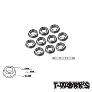 Ball Bearings 5x8x2.5mm Flanged 2xZZ (10) - T-Work's BB-5825F-10