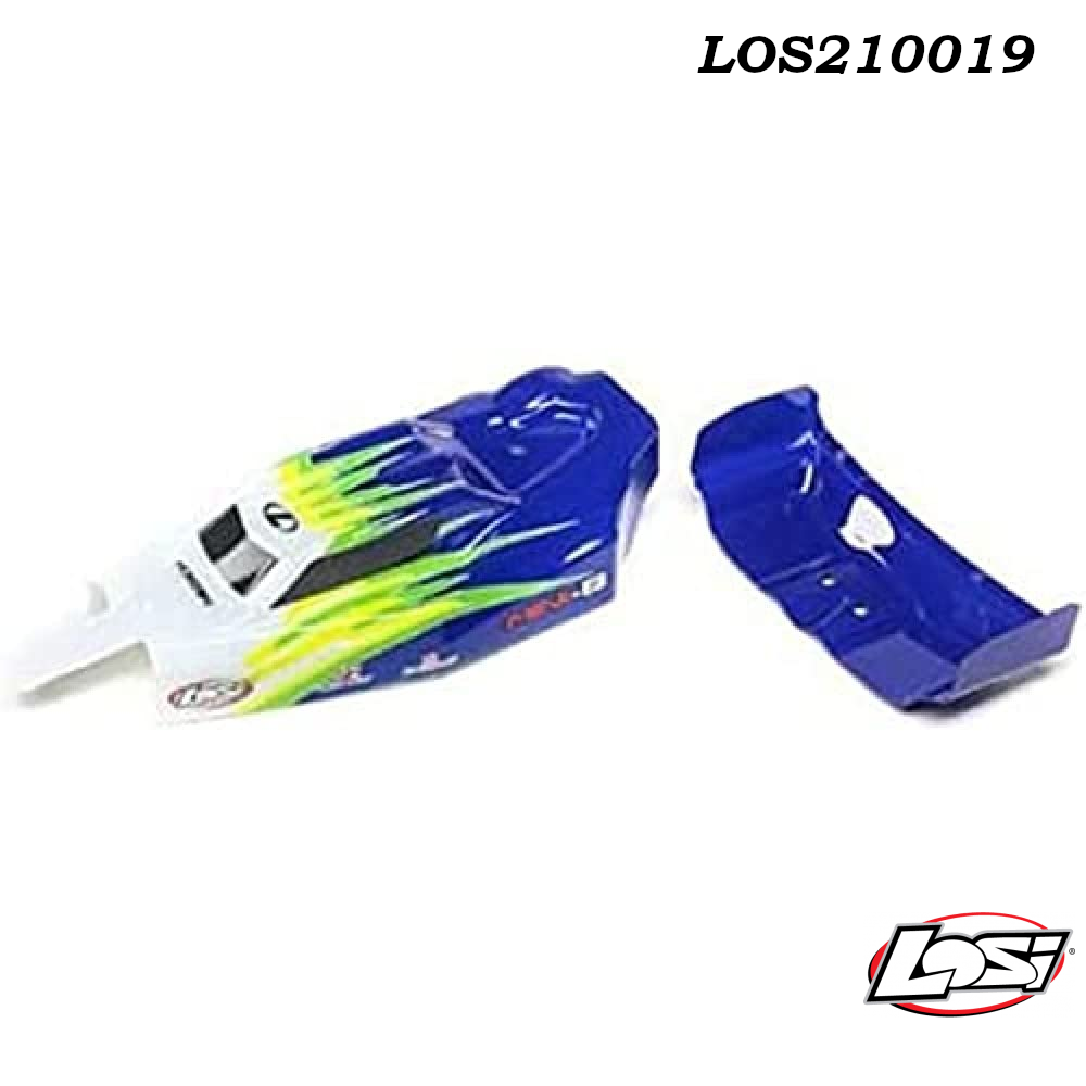 Body & Wing, Blue/White: Mini-B (LOS210019) Losi 1 Body & Wing, Blue/White: Mini-B (LOS210019) Losi