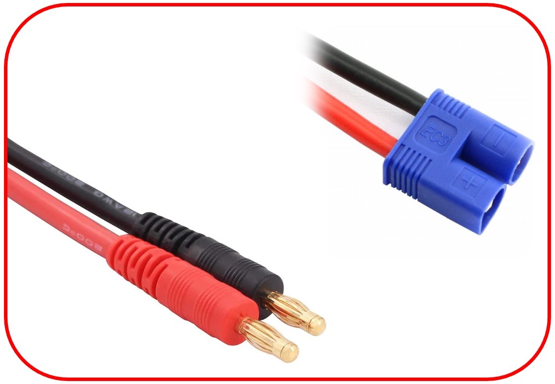 Charging Cable 4mm Bullet Plug - EC3 300mm 1 Charging Cable 4mm Bullet Plug - EC3 300mm