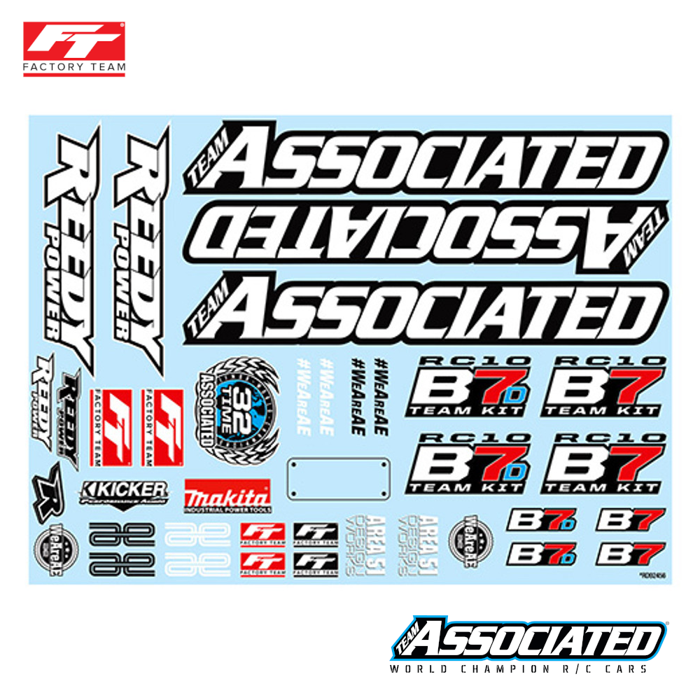 Decal Sheet RC10B7 #92465 Team Associated 1 Decal Sheet RC10B7 #92465 Team Associated