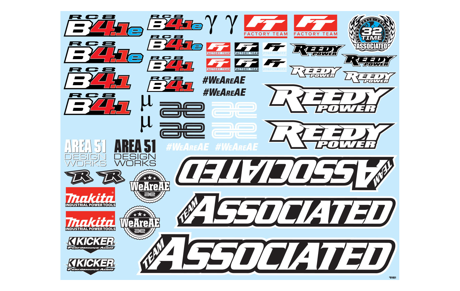Decal Sheet - RC8B4.1/RC8B4.1e - Team Associated 81651 1 Decal Sheet - RC8B4.1/RC8B4.1e - Team Associated 81651
