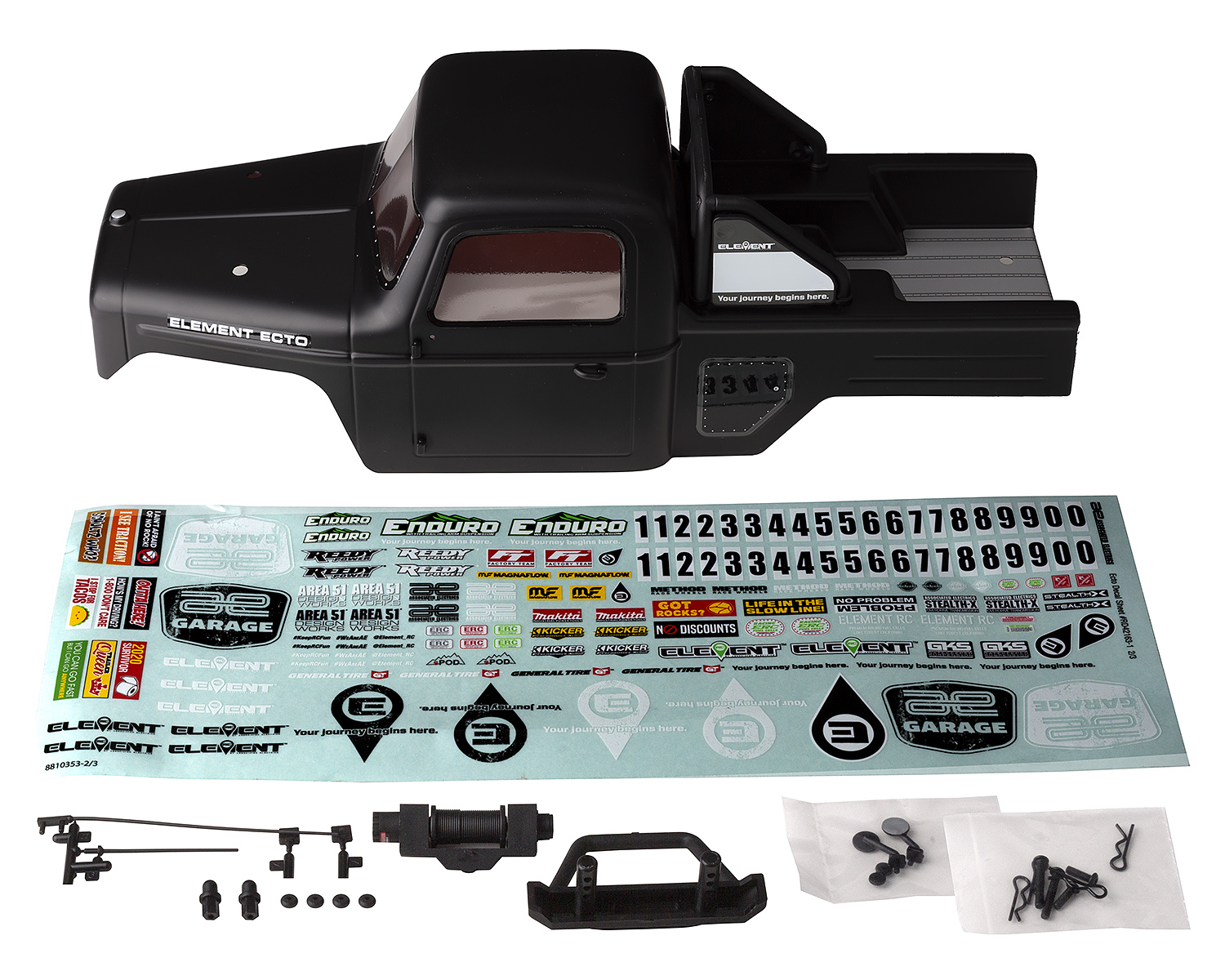 Element RC Enduro Ecto Black Body Set, painted 1 Element RC Enduro Ecto Black Body Set, painted