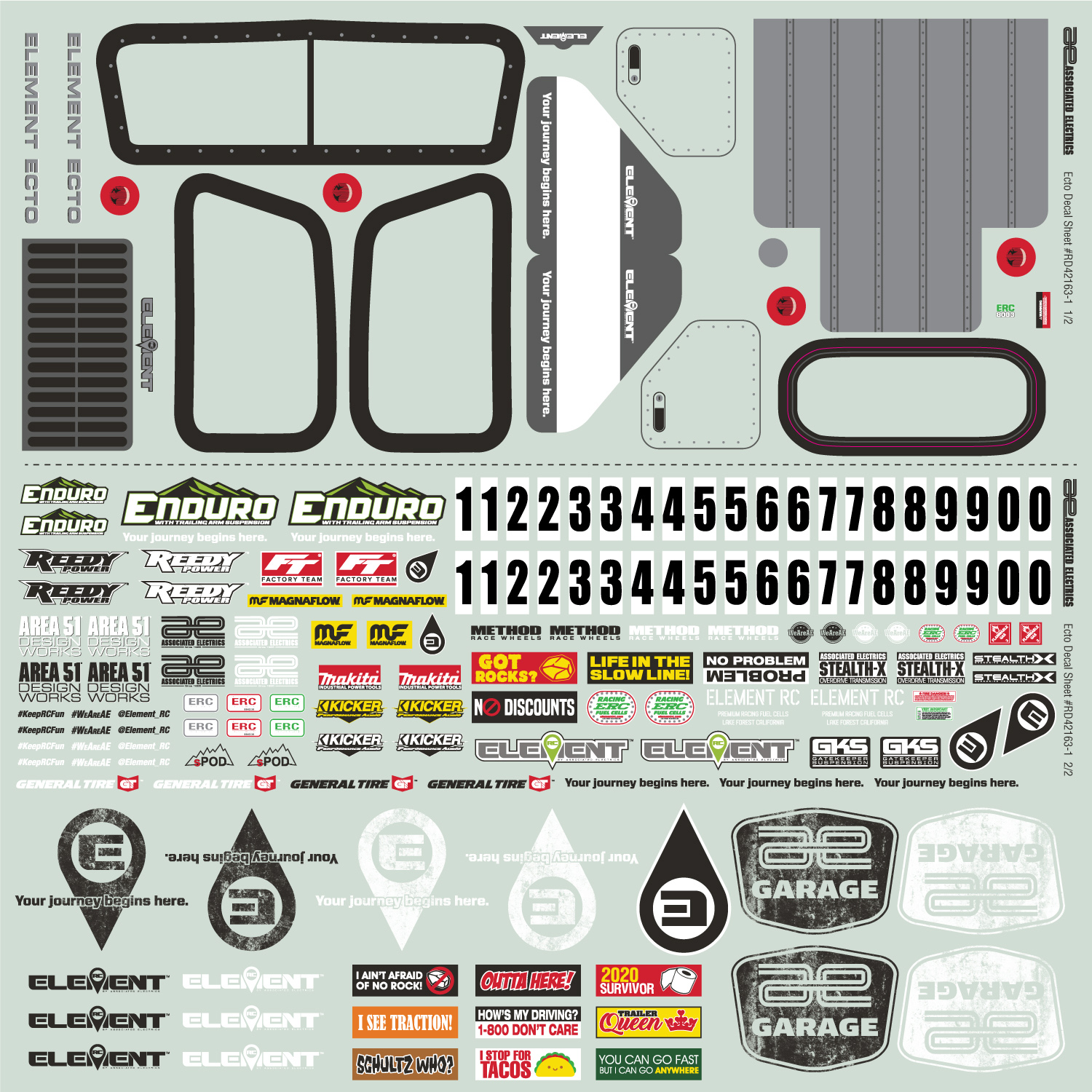 Element RC Enduro Ecto Decal Sheet 1 Element RC Enduro Ecto Decal Sheet