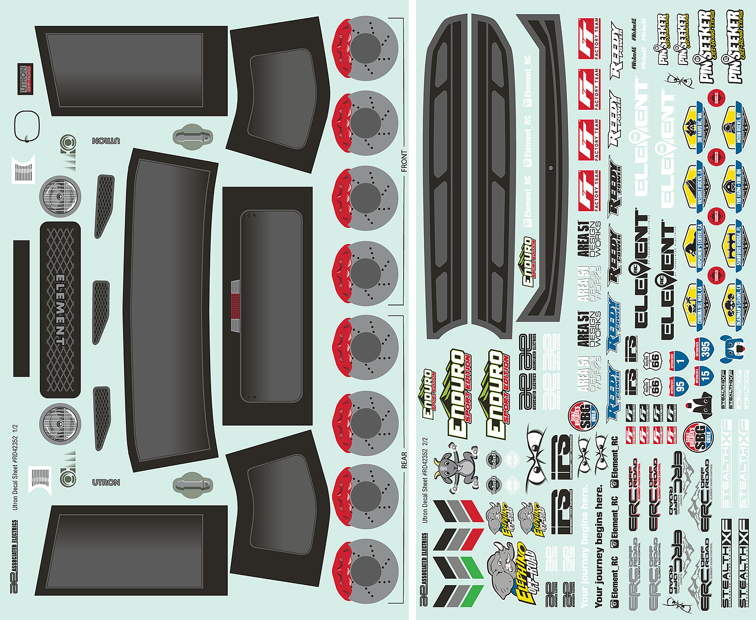 Element RC Enduro SE, Utron Body Decal Sheet 1 Element RC Enduro SE, Utron Body Decal Sheet