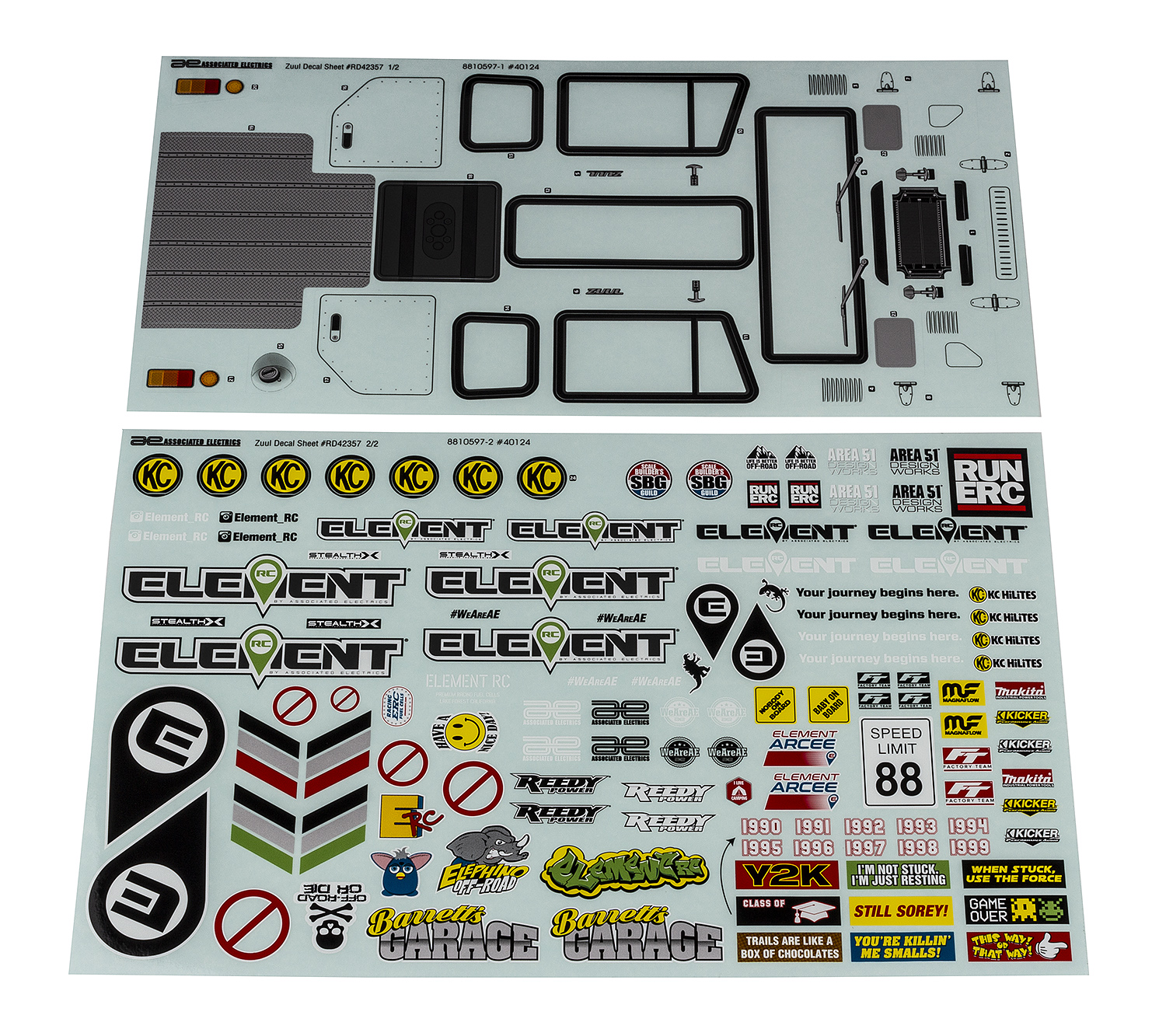 Element RC Enduro Zuul Aufkleberbögen 1 Element RC Enduro Zuul Decal Sheets